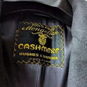 Hughes&Hatcher Vtg Black 💯 Cashmere Men's 48R Coat